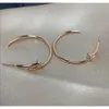 Boucles d'oreilles à ongles en zircone, bijoux fins, plaqué or 18 carats, en forme d'ongle, en acier inoxydable