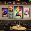 Dipinti anni '80 e '90 Neon colorato Gamer Controller Canvas Poster Fantasy Auricolari Esports Gaming Wall Art Pittura per Kawaii Room Decor