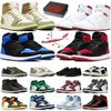 Free Box Jumpman 1 Buty do koszykówki 1S Męskie Trenery Kobiety Sneakery Męki Czarny Phantom Metalliczny Burgundowy Olive Palomino True Blue Hyper Royal Outdoor Sport