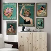 Schilderijen Metalen Canvas Schilderij Wees Vriendelijk Verlies Je Gedachten Vind Je Ziel Yoga Poster en Print op Disc Vintage Vrouw Wall Art Home Decor