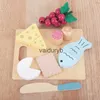 Кухни Play Food Деревянные ролевые кухонные игрушки Классический кухонный набор для резки Kids HousePlay Развивающая имитационная игра для девочек Boysvaiduryb1