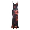 Casual Jurken Vrouwen Zomer Elegante Sexy Spaghetti Lange Bodycon Jurk Bloemenprint Laag Uitgesneden Mouwloze Backless Party Club Sling