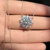 Pendant Necklaces Simple Female Wedding Collares Jewelry 925 Sterling Plata Snowflake Dazzling Micro Pave Zircon Necklace For Women Gift Choker YQ240124