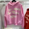Nya 2024SS -mäns hoodies tröjor rosa hoodies män kvinnor par amerikanska streetwear ni måste födas igen tröjor levererade hoodies
