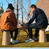 Camp Furniture Soft Rubber Folding Stool Portable For Outdoor Travel Adjustable Storage Convenient Space Saving Sturdy