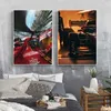 Målningar som introducerar formulen F1 Metal Moderna målningsaffischer och utskrifter Canvas Väggkonst Bilder för hemvardagsrum Cuadros