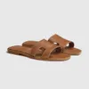 2024 Designer Sandalen Chausson Dames Sandalen Glijbaan Slipper vrouwen platte muilezel aan het water oranje lederen sandaal dames hoge hakken schoenen 36-42 met doos en stofzak #HOR-01