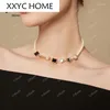 Catene Collana di perle barocche retrò per donne con accessori per collare a catena piccoli e unici di alto senso del design