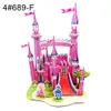 Puzzle 3D Puzzle fai da te Castello Modello di assemblaggio Casa dei cartoni animati Giocattolo di carta Kid Apprendimento precoce Modello di costruzione Regalo ldren Puzzlevaiduryb