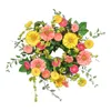 Flores decorativas grinalda de flor amarela primavera girassol pendurado 15 polegadas queda para decorações ao ar livre varanda