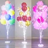 1 ensemble de supports de colonne de ballon réglables épais, base avec décoration d'éclairage, adaptés aux fêtes prénatales, anniversaires, mariages, fêtes 240124