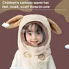 Berets Elástico De Pelúcia Crianças Chapéu Quente Bonito Crianças Chapéus De Inverno Com Protetor Facial Para Meninos Meninas Protetores De Ouvido À Prova De Vento