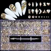 1 scatola di strass per nail art set 3D charms per unghie gioielli gemma lega di cristallo di lusso decorazione per nail art accessori per unghie con diamanti 240122