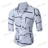 Camisas casuais masculinas design clássico botão para baixo camisa de manga longa deslumbrante impressão colorida diariamente camisa casual fino ajuste camisa de viajante XS-8XL T240124