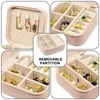 Jewelry Pouches 2Piece Portable Storage Box Organizer Display Travel Zipper Case Earrings Necklace Rings Pink