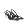 2024 NYA DIES EL DRESS SOMMER SANDALKONTOR Karriär 6cm 9cm Sexig High Heel Dance Oval A Black Designer Slippe Party Women