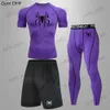 Męskie dresy dresowe Spider's Tracksuit Compression Sport Suit Gym Ubrania fitnessowe bieganie do joggingu