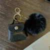 Étuis de téléphone portable Étui d'écouteur de modèle de peau de crocodile de luxe pour Airpods 1 2 3 Bouton à clapet en cuir souple de protection avec pendentif Hairball