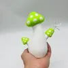 Mushroom glowing in dark silicone smoking hand pipe bong hookahs with 14mm glass bowl dab rigs small bubbler 6.7 inch dry herb tobacco burner water bong pipes