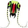 Kite Accessories KITE-Large Easy Flyer Soft Kite for Kids-Colorful Green Trilobite-It's Big! 30 Inches Wide with Two 130 Inches Long Tails