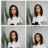 Brazilian Short Straight Colored Bob 13X4 Lace Front Human Hair Wigs Highlight Brown Synthetic Lace Closure Pre Plucked with Baby Hair for Women