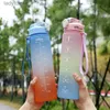 Vattenflaskor burar 1 liter cykelflaska Sport Vattenflaska kaffeser av plastkopp kök Kawaii Söta skolbarn Gym Water Thermos Bottlel240124