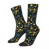 Мужские носки «Апельсины на черном» в стиле ретро Harajuku, уличный стиль с фруктами, новинка, бесшовные носки для экипажа