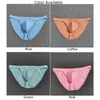 Unterhosen Herren Sexy Ice Silk Unterwäsche Weiche, glatte, coole Slips Baumwolle Atmungsaktive Tasche Solide Höschen Low Rise Hip Lift Intimates Dessous