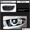 LED Daytime Running Car Turn Signal Head Light Assembly för Highlander Headlight 2007-2011 High Beam Projector Lens Drop Delivery Auto OTN5V