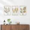 Paintings Luxury Golden Leaf Wall Hanging Palm Leaf Ginkgo Leaf Metal Wall Hanging Nordic Living room Bedroom Home Decoration Painting
