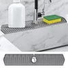 Tapis de Table en Silicone pour évier de cuisine, facile à installer derrière le protecteur de robinet, Drainage rapide pour comptoir de salle de bain