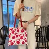 Shopping Bags 2024 Shoulder Bag Retro Flower Canvas Wholesale Female Handbag Reusable Grocery