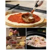 Measuring Tools Pizza Spread Sauce Ladle Rubber Handle Flat Bottom Kitchen Cooking Spoon Stainless Steel Stir Soup -4 Oz