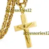 Pendant Necklaces Men Byzantine Link Chain Necklaces Engraved Stairs Crucifix Jesus Cross Pendant Necklace Catholic Jewelry Luxury Jewelry Quality Gift 2024