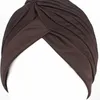 BERETS 10PCSイスラム教徒ターバンツイストビーニーヘアラップスカーフハットストレッチヘッドラップキャップ