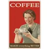 Metallmalerei Kaffee Metallblechschild Vintage Plakette Metallplatte Retro Wandkunst Poster für Café Küche Bar Pub Club Eisenmalerei Dekoration