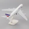 Modelo de avión de metal 20 cm 1 400 francés A380 réplica material de aleación simulación de aviación decoración de regalo de cumpleaños para niños 240118