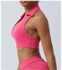 lu Reggiseno Yoga Crop Top Canotta aderente per donna Reggiseno fitness petto Push Up Senza cuciture Canotta sportiva Intimo Corsa Palestra ll2411A