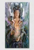 handgjorda asiatiska bouddha oljemålning kvinnlig gudinna Buddha duk väggkonst religion dekorativa bilder från Kina T1P3396740542938873