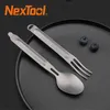 Camp Kitchen NexTool Cuillère d'extérieur en titane Spork Portable réutilisable Vaisselle de camping EDC Environnemental Pique-nique Ustensiles de cuisine Couverts YQ240123