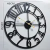 Wall Clocks HelloYoung 24 Inch Metal Clock Large Hollow Farmhouse Decorative Wall Clock Silent Interior Decoration Wall Clock