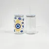 Verres en forme de canette transparente transparente recyclable PP Canette de bière soda en plastique acrylique incassable de 16 oz avec couvercle en pp et paille pour le transfert UV DTF, vendue à la caisse