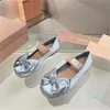 Sapatos de balé de cetim com laço, fivela feminina, fundo plano, casual, dança, bandagem mary jane