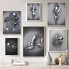 Pinturas Figura de Metal Estátua Romântica Arte Da Parede Abstrata Pintura Hobbyist Escultura Poster Sala de estar Decoração de Casa