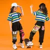 Stage Wear Slim Plaid Chemise Denim Pantalon Enfants Costumes de salle de bal Vêtements de danse Jazz Hip Hop pour filles garçons Dancewear Street Dance