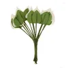 装飾的な花の花輪24pcsミニカラカラ人工花花束装飾ディーリースギフトホワイトドロップデリバリーホームガーデンフェスティotw9a