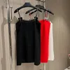 European fashion brand white red black diamond bow mini slip dress