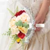 Dekorativa blommor 1 Set Diy Bouquet Holder Wedding Foam Handle Bridal Fresh Artificial Flower