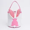 Nya glödande påskförvaringspåsar med LED -lampor Easter Egg Totes Candy Gift Bucket Bag Organisation Baskets Q915