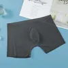 Underpants Ice Silk Transparent Panties Boxer Shorts 3D Die Traceless One-Piece Ultra Thin Summer Men's Underwear